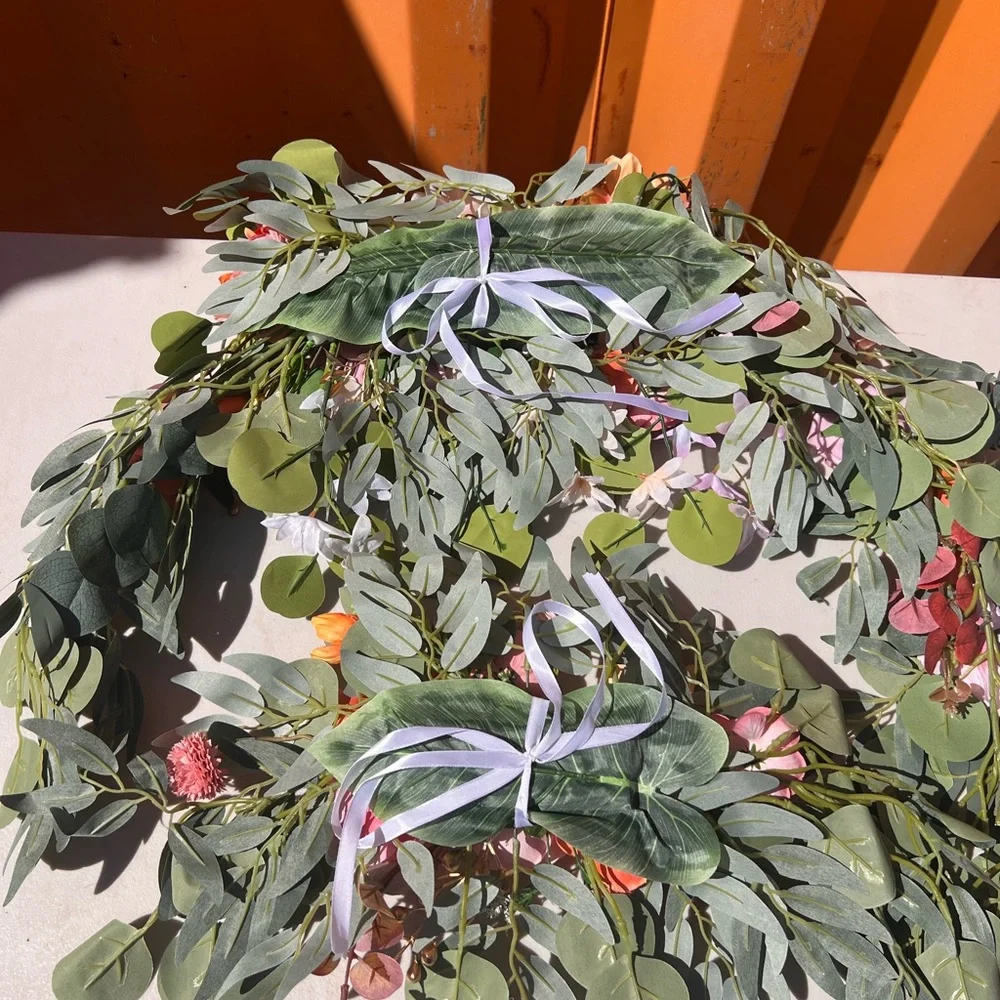 Floral swag for wedding sign in Pink and Orange . - Picture 3 of 3